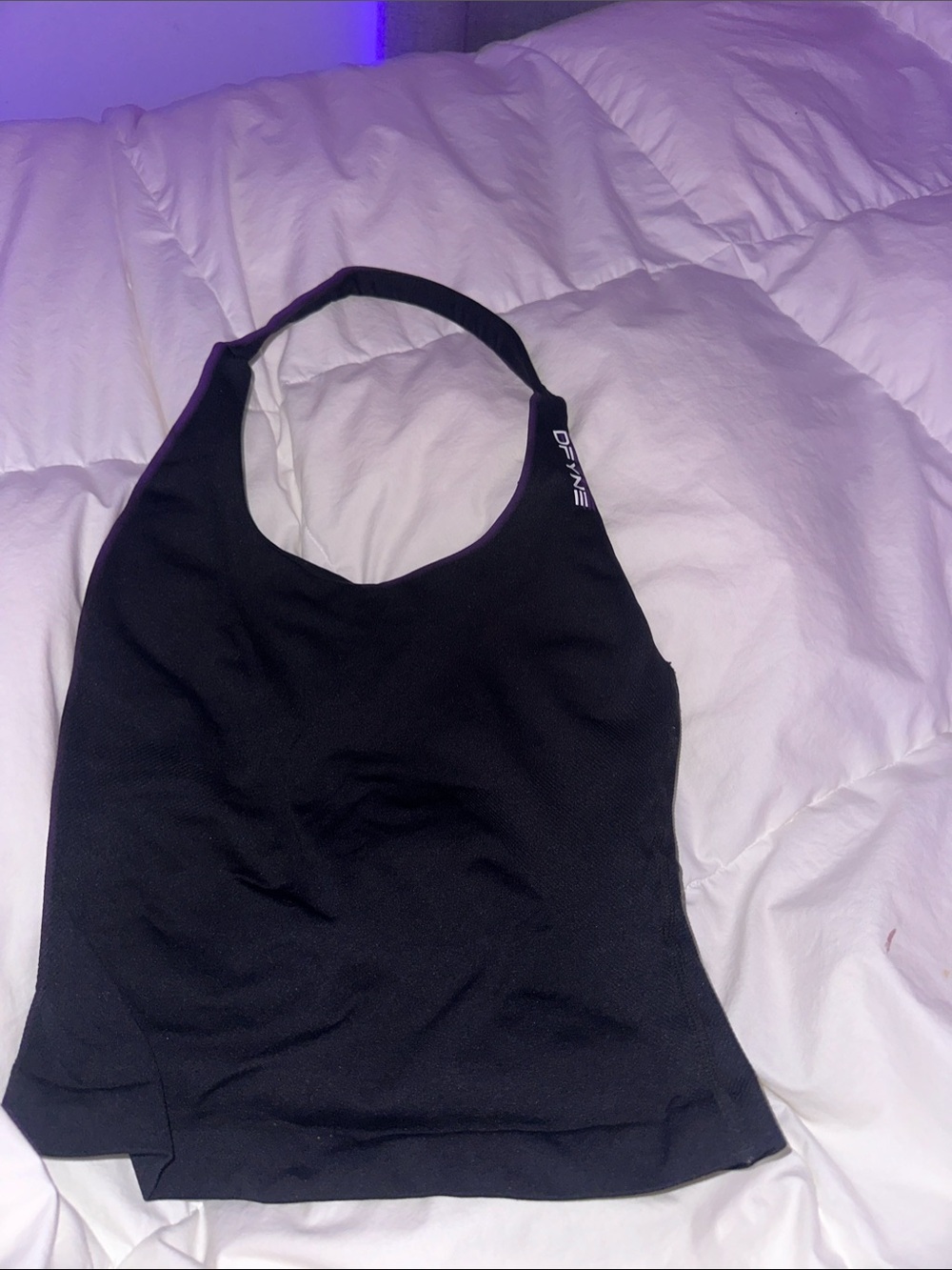 DFNE Black Halter Tank Top